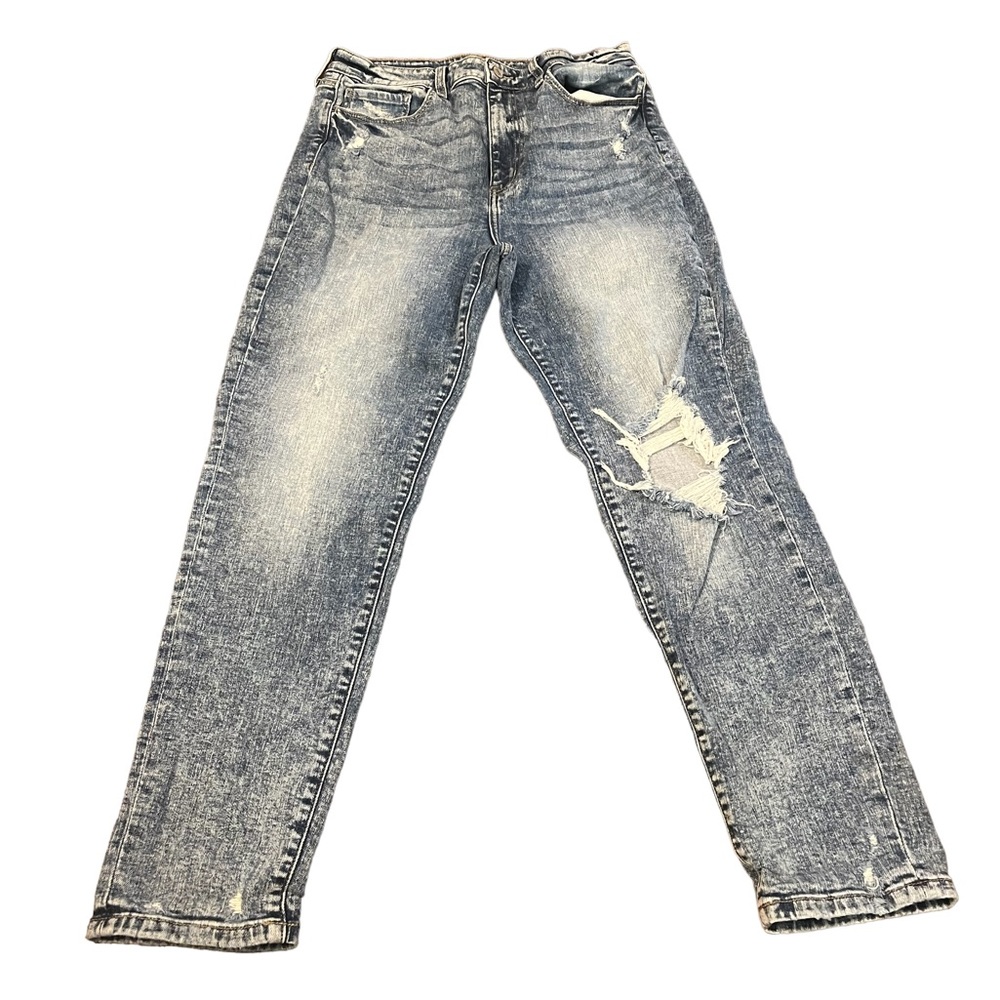 Willow & Root “The Mom Fit” Distressed High Rise Jeans